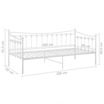 Schlafsofa Bettgestell Weiß Metall 90x200 cm