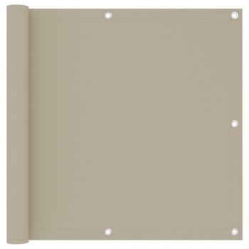 Balkon-Sichtschutz Beige 90x500 cm Oxford-Gewebe