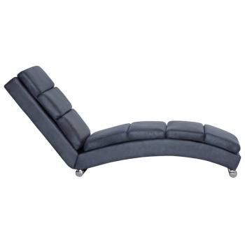 Chaiselongue Grau Wildleder-Optik