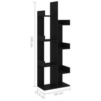 Bücherregal Schwarz 48x25,5x140 cm Holzwerkstoff