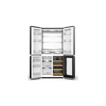 Wolkenstein WCD595EWTSNF ST Side-by-Side Kombination Cross Door, 90,5 cm breit, 606 L, NoFrost, integr. Weinschrank, Thermostat, Kindersicherung, Anti-Fingerprint Granitoptik