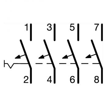 Hager MCN416, Leitungsschutzschalter, 4-polig, 6kA ,C-Charakteristik, 16A, 4 Module