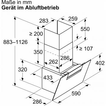 Neff D65IFN1S0 N50 EEK: A+ Kopffreihaube, 60 cm breit, Ab-/ Umluft, Touch Control, LED, schwarz