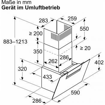 Neff D65IFN1S0 N50 EEK: A+ Kopffreihaube, 60 cm breit, Ab-/ Umluft, Touch Control, LED, schwarz