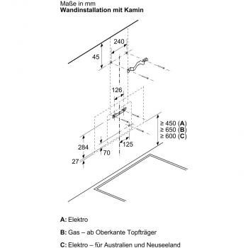 Neff D65IFN1S0 N50 EEK: A+ Kopffreihaube, 60 cm breit, Ab-/ Umluft, Touch Control, LED, schwarz