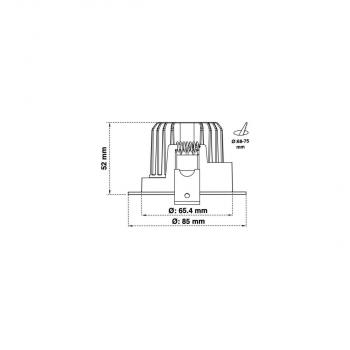 The Light Group SLC1194 OnePro-Downlight, 12W, 1100lm, 3000K, weiß