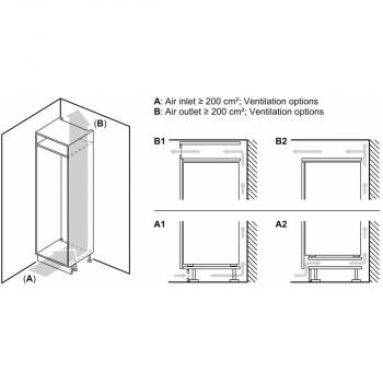 Siemens KI32LADD1 iQ500 Einbaukühlschrank mit Gefrierfach, Nischenhöhe 102,5 cm, 147 L, Flachscharnier, SoftClosing, Super Cooling, hyperFresh, weiß