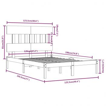 Massivholzbett 120x190 cm