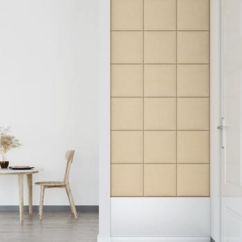 Wandpaneele 12 Stk. Creme 30x30 cm Stoff 1,08 m²