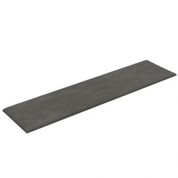 Wandpaneele 12 Stk. Dunkelgrau 60x15 cm Samt 1,08 m²