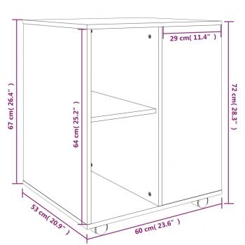 Rollschrank Grau Sonoma 60x53x72 cm Holzwerkstoff