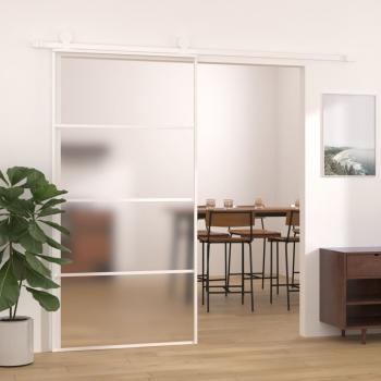 ARDEBO.de - Schiebetür ESG Glas und Aluminium mattiert 102,5x205 cm Weiß