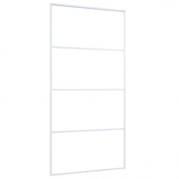 Schiebetür ESG Glas und Aluminium mattiert 102,5x205 cm Weiß