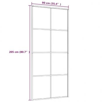 Schiebetür ESG-Mattglas und Aluminium 90x205 cm Weiß