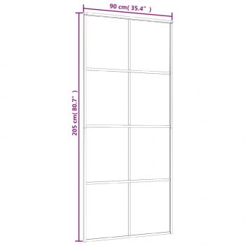 Schiebetür ESG-Mattglas und Aluminium 90x205 cm Weiß