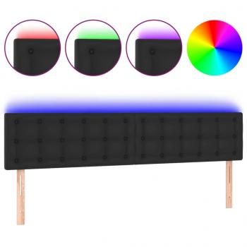 LED Kopfteil Schwarz 180x5x78/88 cm Kunstleder