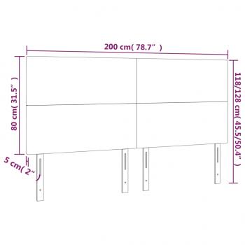 LED Kopfteil Dunkelblau 200x5x118/128 cm Samt