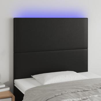 ARDEBO.de - LED Kopfteil Schwarz 90x5x118/128 cm Kunstleder