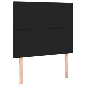 LED Kopfteil Schwarz 90x5x118/128 cm Kunstleder