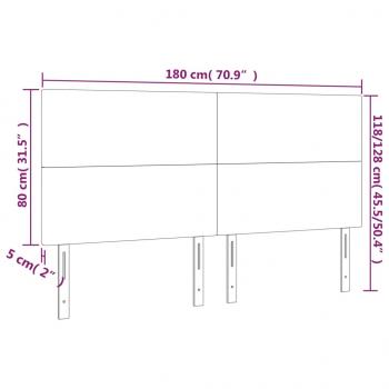 LED Kopfteil Schwarz 180x5x118/128 cm Kunstleder