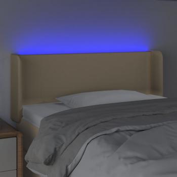 LED Kopfteil Creme 93x16x78/88 cm Stoff