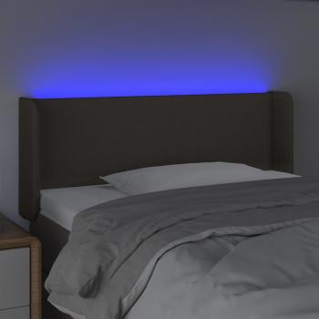 LED Kopfteil Taupe 103x16x78/88 cm Stoff