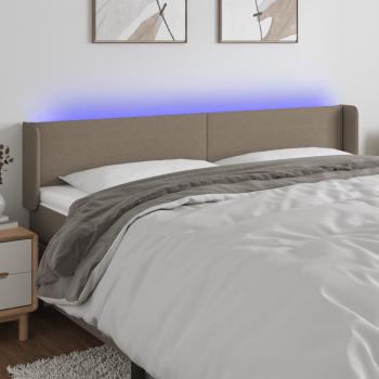 ARDEBO.de - LED Kopfteil Taupe 183x16x78/88 cm Stoff