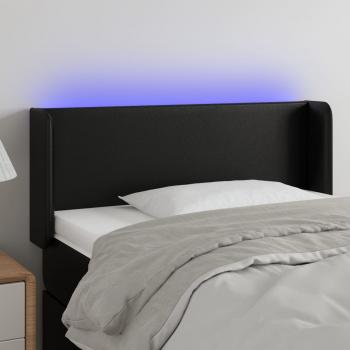 ARDEBO.de - LED Kopfteil Schwarz 103x16x78/88 cm Kunstleder