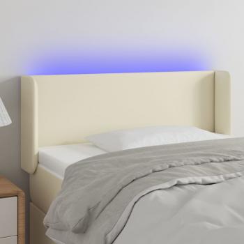 ARDEBO.de - LED Kopfteil Creme 103x16x78/88 cm Kunstleder