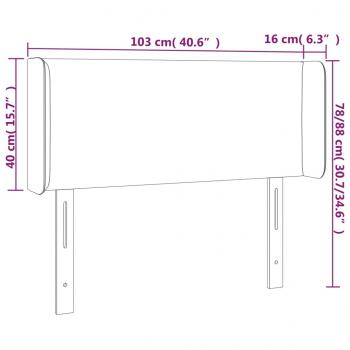 LED Kopfteil Creme 103x16x78/88 cm Kunstleder