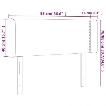 LED Kopfteil Taupe 93x16x78/88 cm Stoff