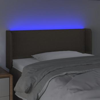 LED Kopfteil Taupe 103x16x78/88 cm Stoff