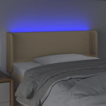 LED Kopfteil Creme 103x16x78/88 cm Stoff