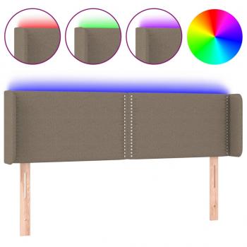 LED Kopfteil Taupe 147x16x78/88 cm Stoff