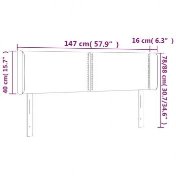 LED Kopfteil Grün 147x16x78/88 cm Stoff