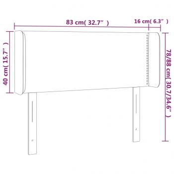 LED Kopfteil Dunkelblau 83x16x78/88 cm Samt