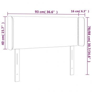 LED Kopfteil Dunkelgrau 93x16x78/88 cm Samt