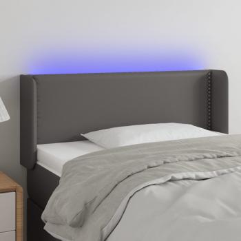 ARDEBO.de - LED Kopfteil Grau 103x16x78/88 cm Kunstleder