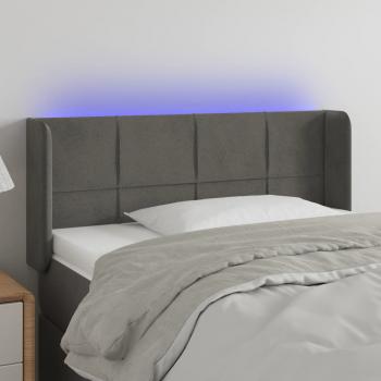 ARDEBO.de - LED Kopfteil Dunkelgrau 103x16x78/88 cm Samt