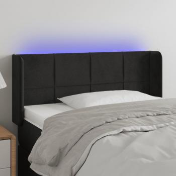 ARDEBO.de - LED Kopfteil Schwarz 103x16x78/88 cm Samt