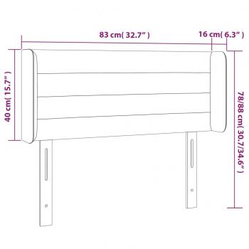 LED Kopfteil Taupe 83x16x78/88 cm Stoff