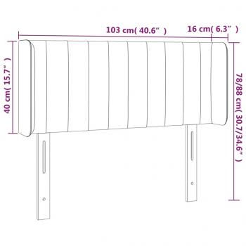 LED Kopfteil Schwarz 103x16x78/88 cm Samt