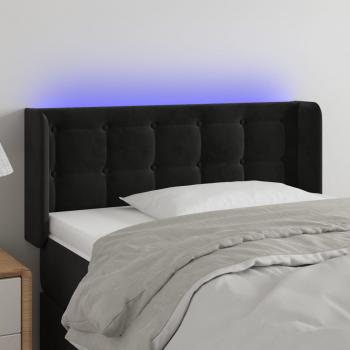 ARDEBO.de - LED Kopfteil Schwarz 93x16x78/88 cm Samt