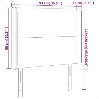 LED Kopfteil Schwarz 93x16x118/128 cm Kunstleder