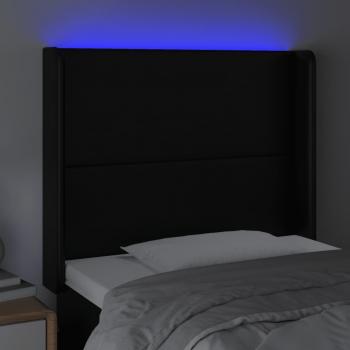 LED Kopfteil Schwarz 103x16x118/128 cm Kunstleder