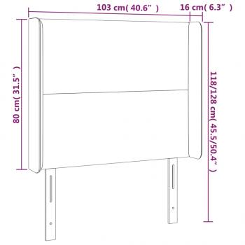 LED Kopfteil Schwarz 103x16x118/128 cm Kunstleder