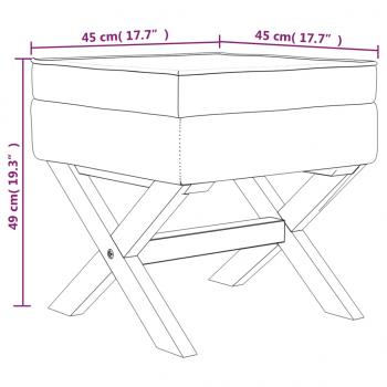 Hocker mit Stauraum Dunkelgrau 45x45x49 cm Stoff