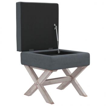 Hocker mit Stauraum Dunkelgrau 45x45x49 cm Samt