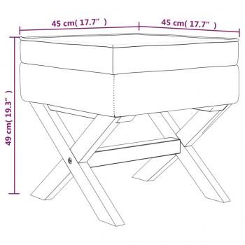 Hocker mit Stauraum Dunkelgrau 45x45x49 cm Samt