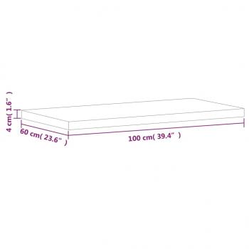 Tischplatte 100x60x4 cm Rechteckig Massivholz Buche